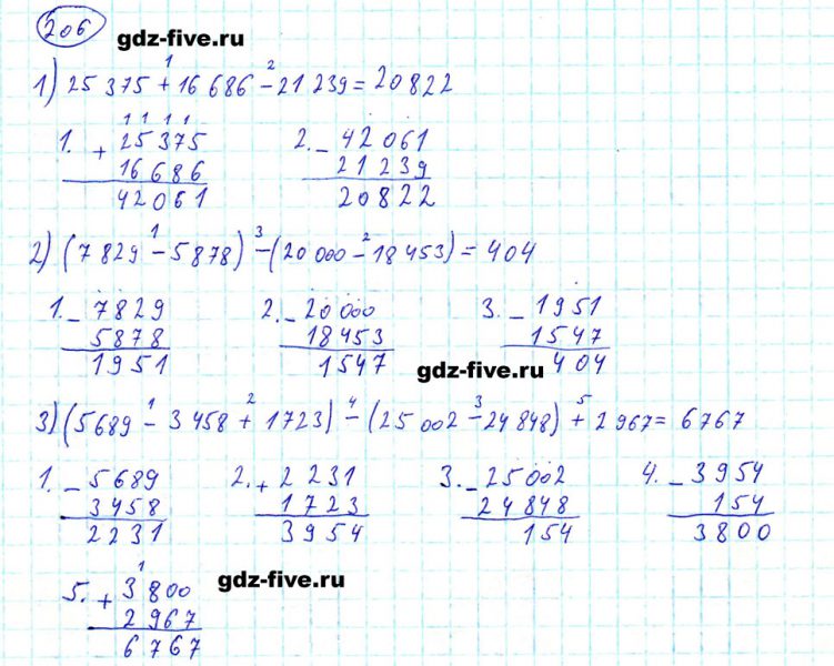 ГДЗ по математике 5 класс Мерзляк задание №206