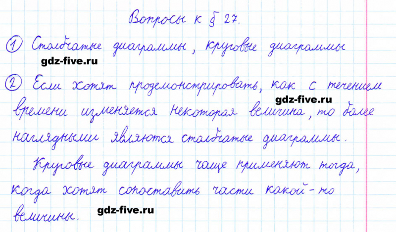 ГДЗ по математике 6 класс Мерзляк ответы на вопросы параграф §27