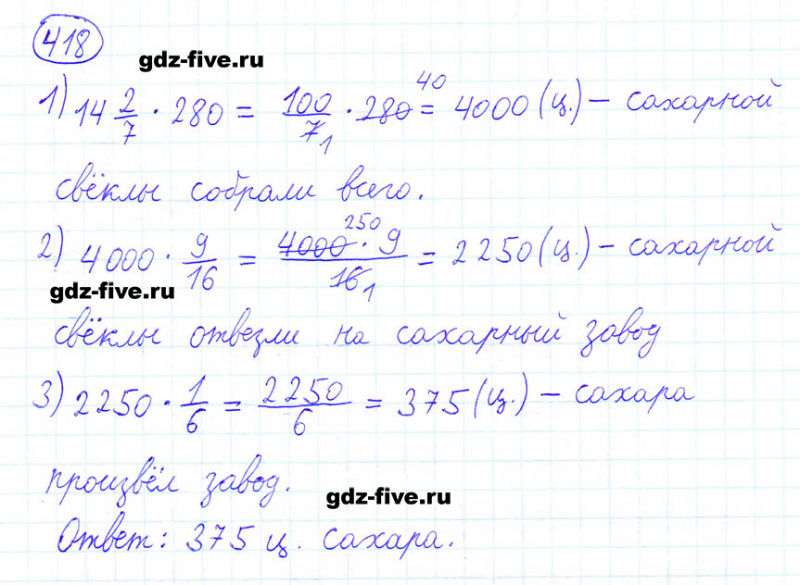 ГДЗ по математике 6 класс Мерзляк задание №418