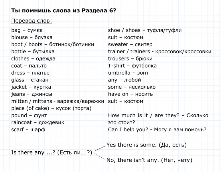 ГДЗ по английскому языку 4 класс Биболетова, Денисенко Do you remember the words from Unit 6