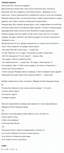 ГДЗ по английскому языку 4 класс Биболетова, Денисенко Рабочая тетрадь Progress check 3 Variant 2 Part 1 задание №9-11