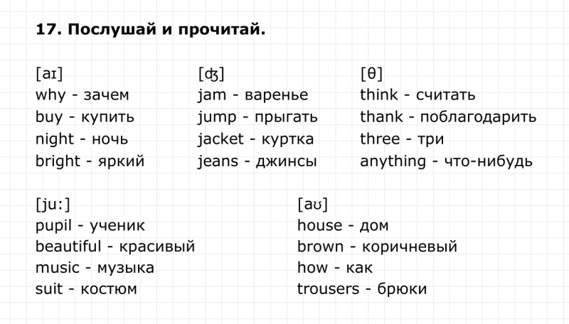 ГДЗ по английскому языку 4 класс Биболетова, Денисенко Unit 6 Section 2 задание №17