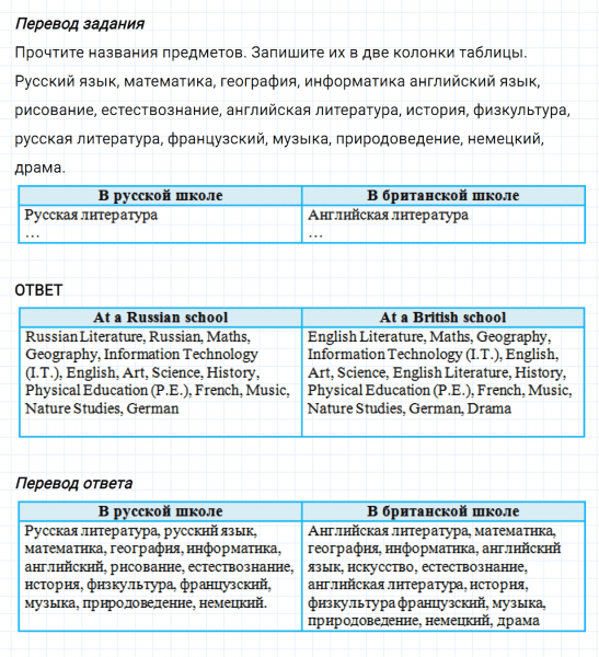 ГДЗ по английскому языку 5 класс Биболетова, Денисенко Unit 1 Homework задание №17