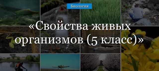 Свойства живых организмов (5 класс, биология) в таблице