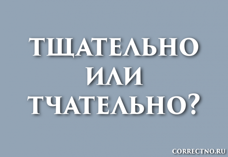 Тщательно или тчательно: как правильно пишется слово? С мягким..