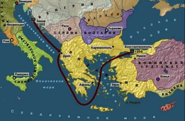 Четвертый крестовый поход – таблица с участниками, целями и результатами в истории