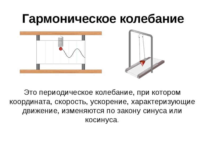 Гармонические колебания — характеристика, закон и формулы