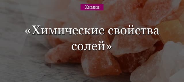 Химические свойства солей – общие для нерастворимых и кислых (8 класс, химия)
