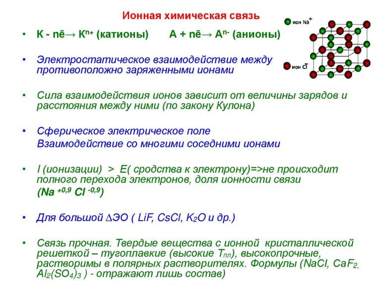 Ионная химическая связь — свойства, механизм образования и примеры веществ