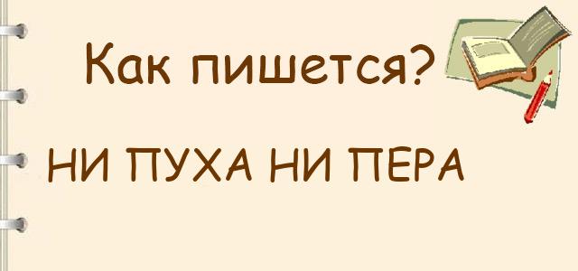 Как правильно писать: ни пуха ни пера или не пуха не пера сочетание