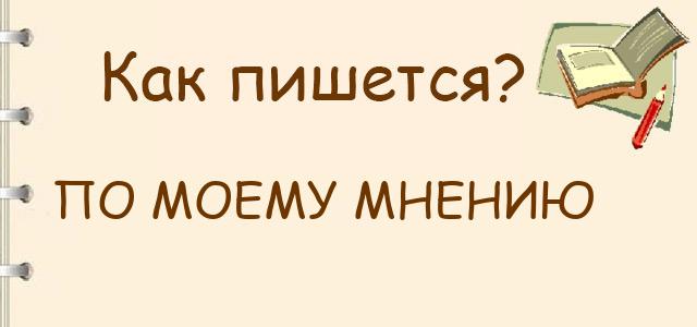 Как правильно писать: По моему мнению или по-моему мнению