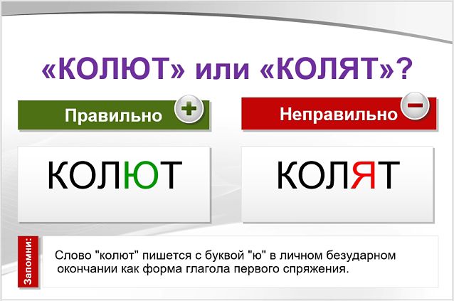 «КолЮт» или «колЯт», как правильно писать?