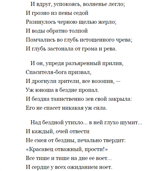 «Кубок» — краткое содержание баллады В.А. Жуковского