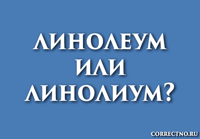 Линолеум или линолиум: как правильно пишется слово?