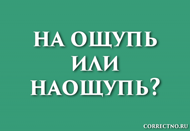 На ощупь или наощупь: как правильно пишется слово?