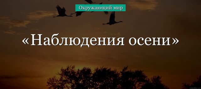 Наблюдения осени (окружающий мир, 2 класс)