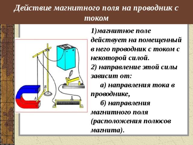 Направление вектора индукции магнитного поля с модулем потока