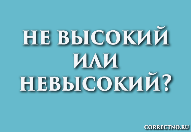 Невысокий или не высокий: как правильно пишется слово?