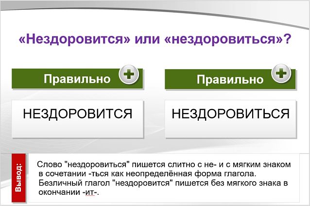 «Нездоровится» или «нездоровиться», как правильно писать?