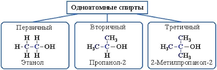 Одноатомные спирты — строение, классификация и свойства