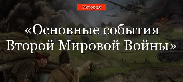 Основные события Второй Мировой Войны – таблица по датам в порядке последовательности