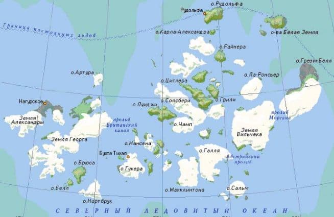 Острова России списком &ndash; самый большой и самый маленький на карте с названиями