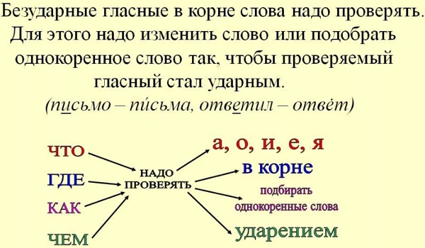Правила написания безударных гласных в корне слова