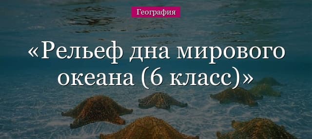 Рельеф дна мирового океана (6 класс) – профиль и крупные формы