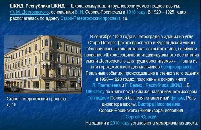 &laquo;Республика ШКИД&raquo; &mdash; краткое содержание повести Г.Белых и Л. Пантелеева