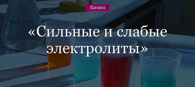 Сильные и слабые электролиты, соли (химия, 9 класс)