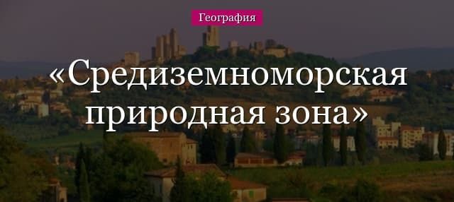 Средиземноморская природная зона (3 класс) – животные и растения