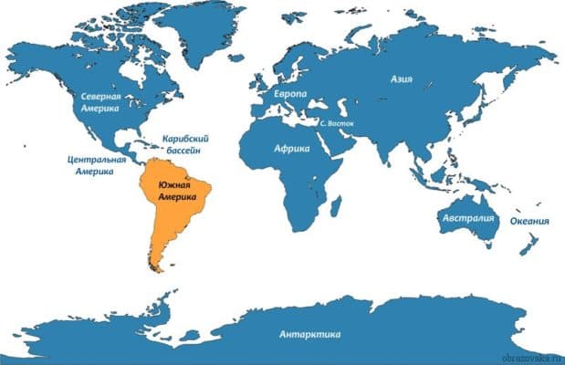 Страны Южной Америки и их столицы списком, площадь государств