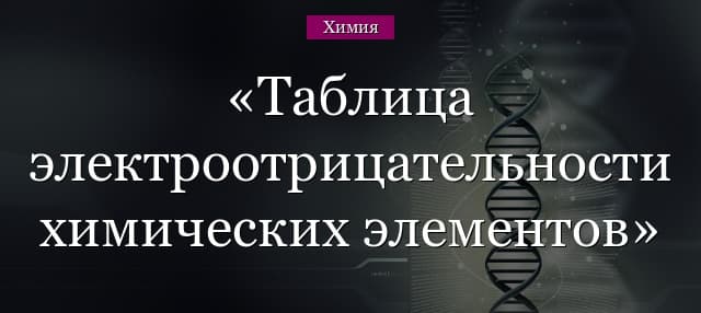 Таблица электроотрицательности химических элементов с примерами ряда
