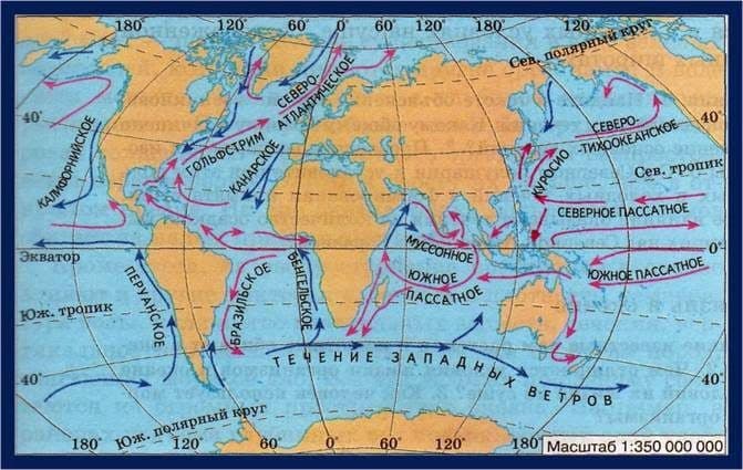 Течения мирового океана &ndash; теплые, холодные, их возникновение