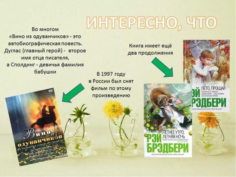 &laquo;Вино из одуванчиков&raquo; Рэя Брэдбери &mdash; краткое содержание