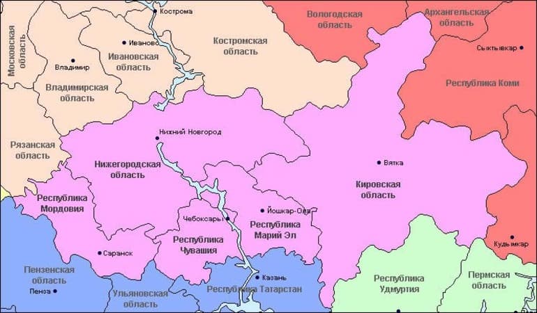 Волго-Вятский экономический район — географическое положение и общие характеристики