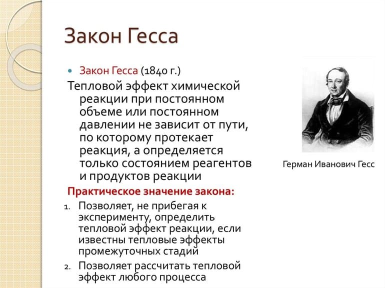 Закон Гесса — математическая формулировка и следствия